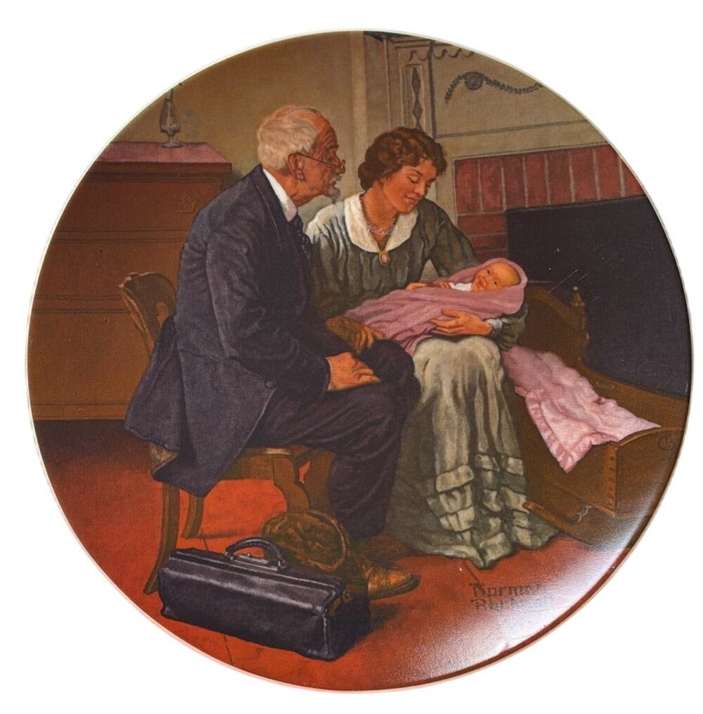 Norman Rockwell 1980 Cradle of Love Collector Plate First Edition Vintage